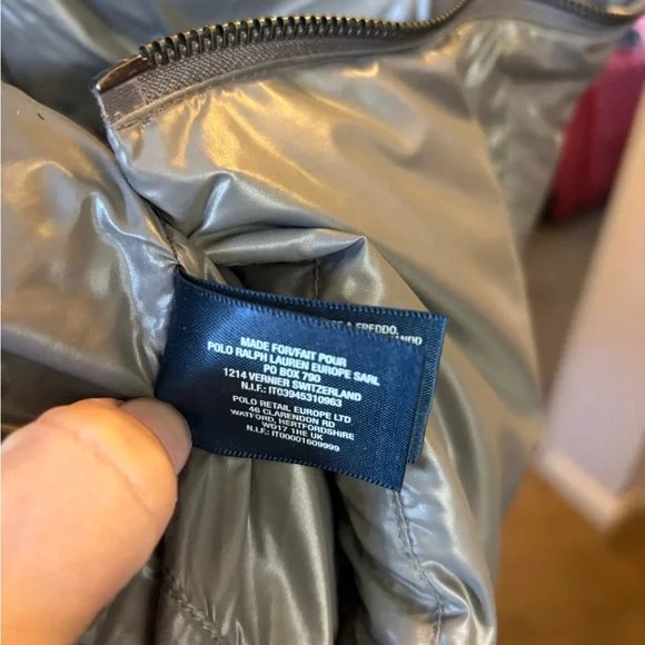 Polo Ralph Lauren Puffer Down Jacket Silver Gray Metallic Winter Women’s Size XL - Picture 7 of 11